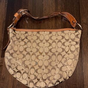 Coach Brown Signature Shoulder Bag Vintage